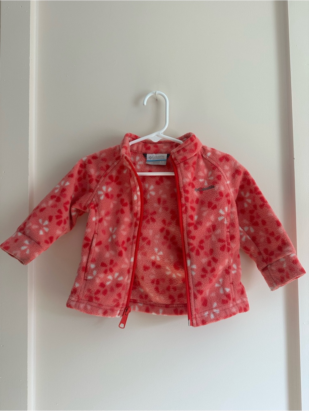 Columbia Kids Coral and White Floral Fleece Jacket
